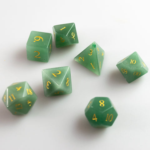 Aventurine Dice Set of Chance