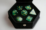 Green Fluorite Dice Set of Intellect