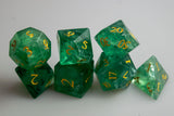 Green Fluorite Dice Set of Intellect