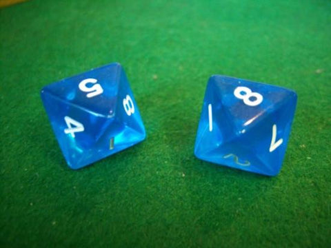 Translucent 8-Sided Dice (d8)
