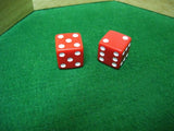 Set of Six Sided Loaded Opaque Red Dice that Roll 7's or 11's