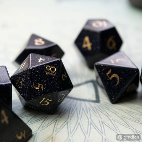 Blue Sandstone Dice Set of the Stars