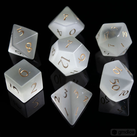 White Cat's Eye Dice Set of Clairvoyance