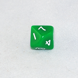 Opaque Green and White 10 Sided Dice