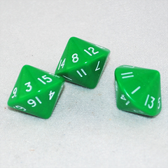 Opaque Green 16 Sided Dice, D16