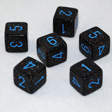 Speckled Blue Stars 6 Sided Dice