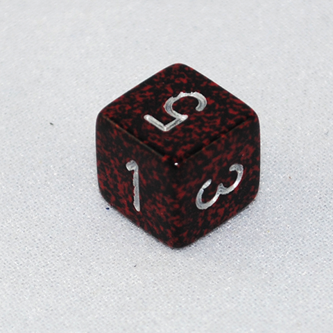 Speckled Silver Volcano 6 Sided Dice