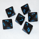 Speckled Blue Stars 8 Sided Dice
