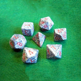 Set of 7 Speckled Granite Dice
