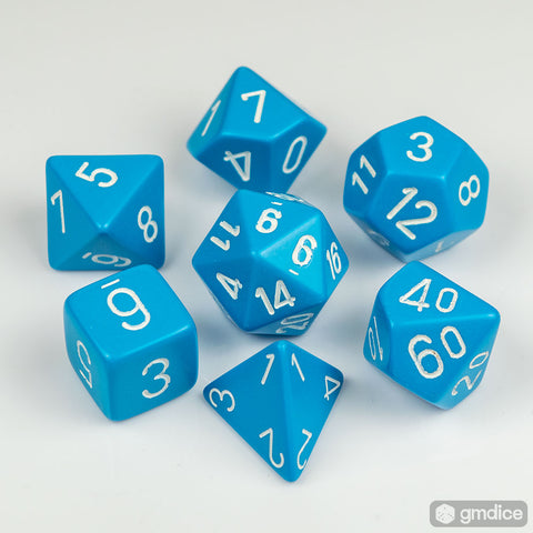 Chessex Opaque Polyhedral Light Blue/white 7-Die Set