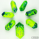 7-piece Set of Crystal Toxic RPG Dice
