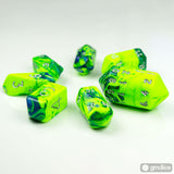 7-piece Set of Crystal Toxic RPG Dice