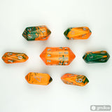 7-piece Set of Crystal Toxic RPG Dice