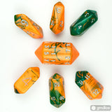 7-piece Set of Crystal Toxic RPG Dice