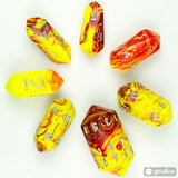 7-piece Set of Crystal Toxic RPG Dice