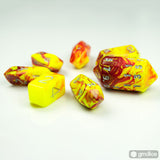 7-piece Set of Crystal Toxic RPG Dice