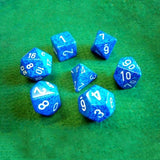 Set of 7 Speckled Water Dice
