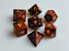 Mahogany Obsidian Dice Set of Refuge