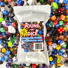 One Pound of Assorted Dice + One Set of 7 D&D Dice