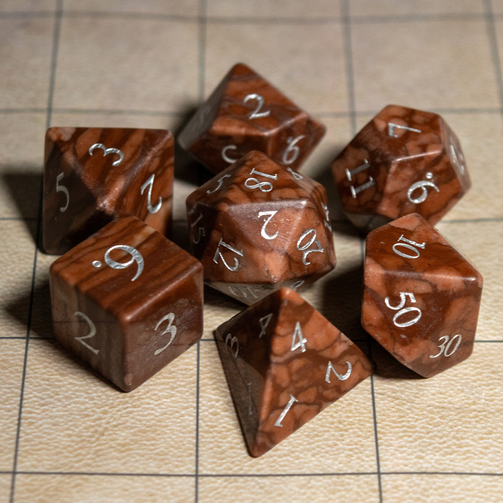 Leopardskin Jasper Dice Set of the Shaman Game Master Dice