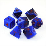 Synthetic Blue Cat's Eye Stone 14mm Dice Set and Bag