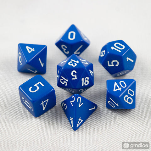 Chessex Opaque Polyhedral Blue/white 7-Die Set