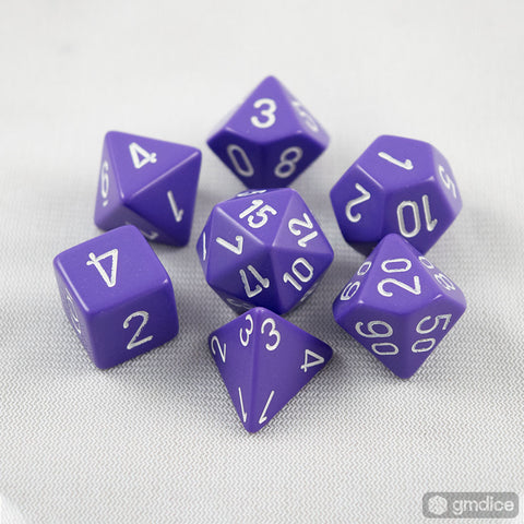 Chessex Opaque Polyhedral Purple/white 7-Die Set