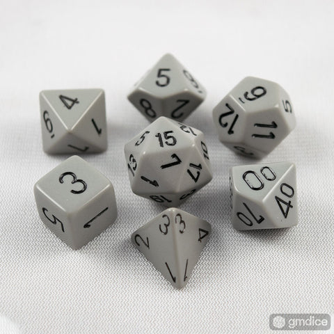 Chessex Opaque Polyhedral Dark Grey/black 7-Die Set