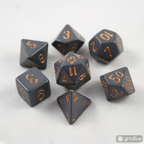 Chessex Opaque Polyhedral Dark Grey/copper 7-Die Set