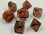 Set of 7 Chessex Nebula Copper Matrix with Orange Luminary RPG Dice