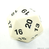 An ivory-colored die of unusually large magnitude.