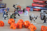 Set of 7 Chessex Vortex Orange/black RPG Dice