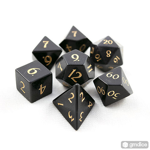 Black Obsidian Dice Set of Protection