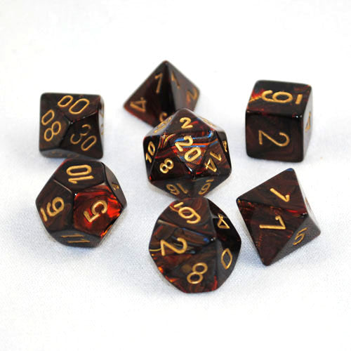 thumbnail image 2 of Chessex D10 Scarab Blue Blood/gold Die At 2 of 13