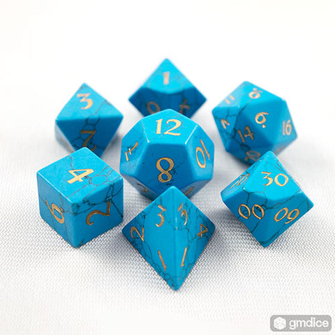 Blue Turquoise Dice Set of Defense