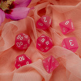 Set of 7 Chessex Frosted Pink/white RPG Dice