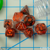 Set of 7 Chessex Nebula Copper Matrix with Orange Luminary RPG Dice