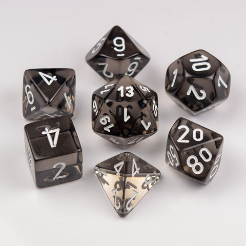 Chessex Translucent Polyhedral Smoke/white 7-Die Set