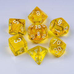 Chessex Translucent Polyhedral Yellow/white 7-Die Set