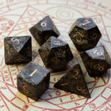 Chinese Snowflake Obsidian Dice Set of Guidance