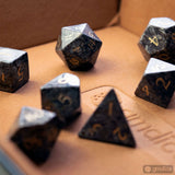 Chinese Snowflake Obsidian Dice Set of Guidance