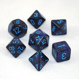 Set of 7 Speckled Cobalt Dice