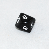 Opaque Black and White 10 Sided Dice