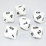Opaque White and Black 10 Sided Dice