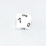 Opaque White and Black 10 Sided Dice