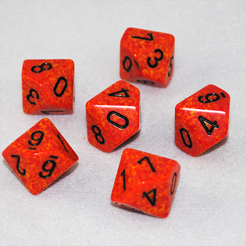 Speckled Fire 10 Sided Dice