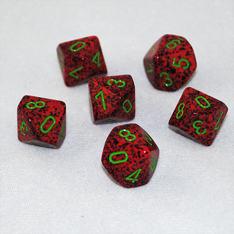 Speckled Strawberry 10 Sided Dice