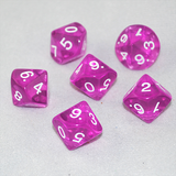 Transparent Orchid and White 10 Sided Dice