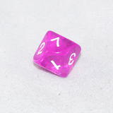Transparent Orchid and White 10 Sided Dice