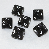 Transparent Smoke and White 10 Sided Dice